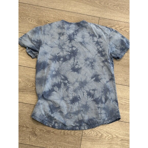 BYLT Shirt Mens Size Large Tee Drop Cut Short Sleeve Crewneck Tie Dye Blue - Picture 7 of 7